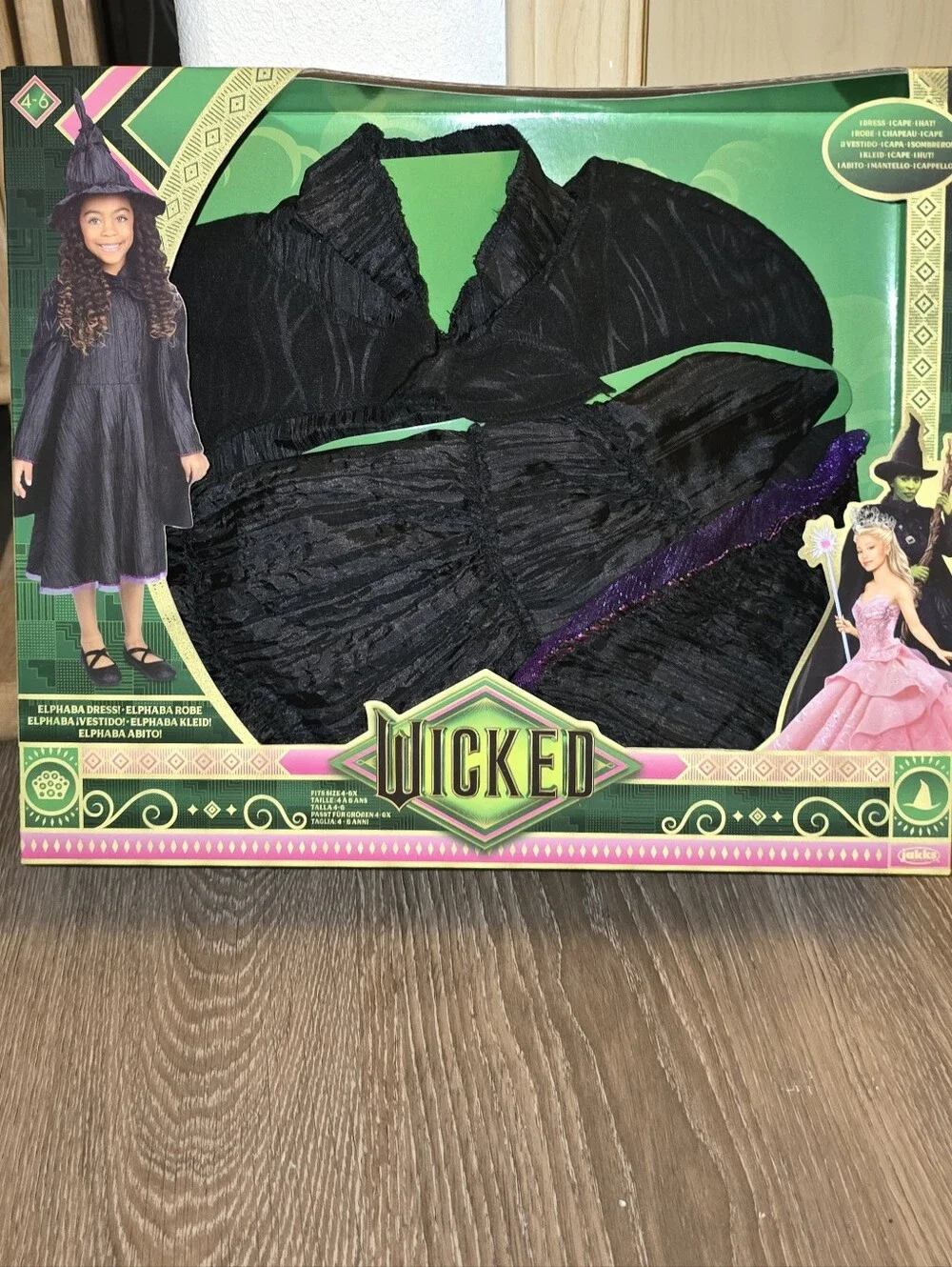 Universal's Wicked Deluxe Elphaba Black Dress & Accessories Girl Child Costume